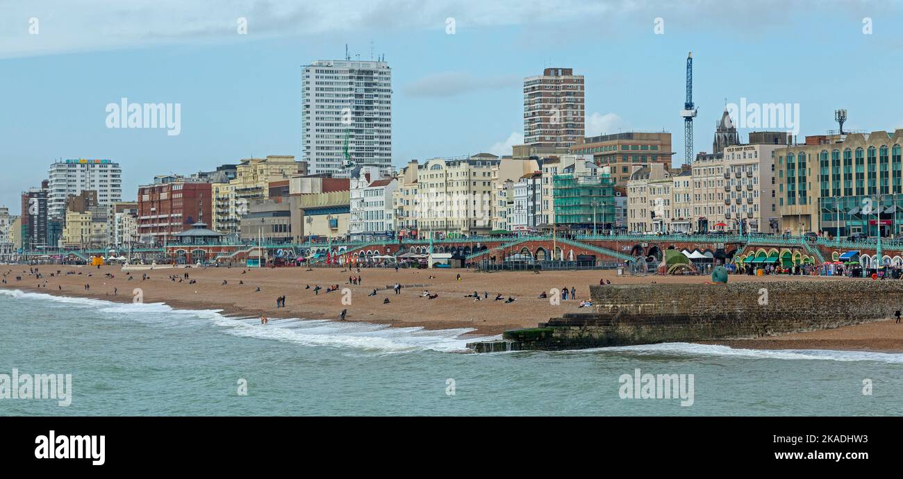 Bâtiments, plage, front de mer, Brighton, Angleterre, Grande-Bretagne Banque D'Images