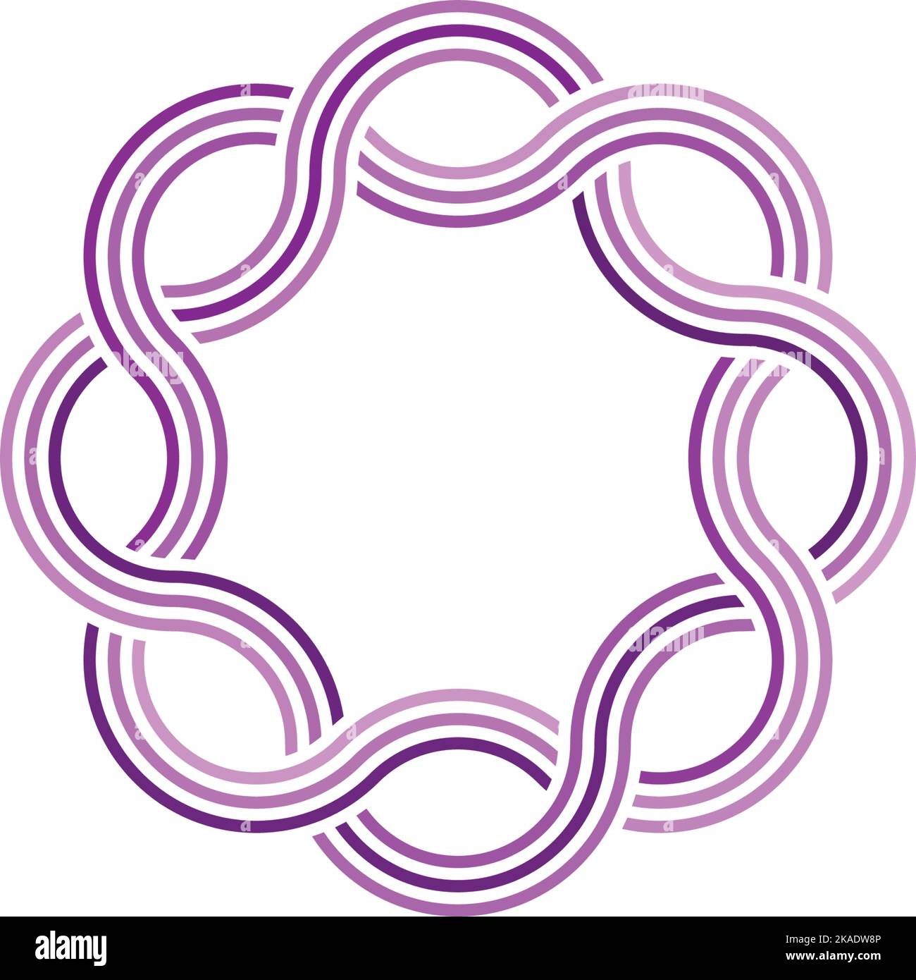élément de conception vectoriel icône logo en forme de noeud violet Illustration de Vecteur