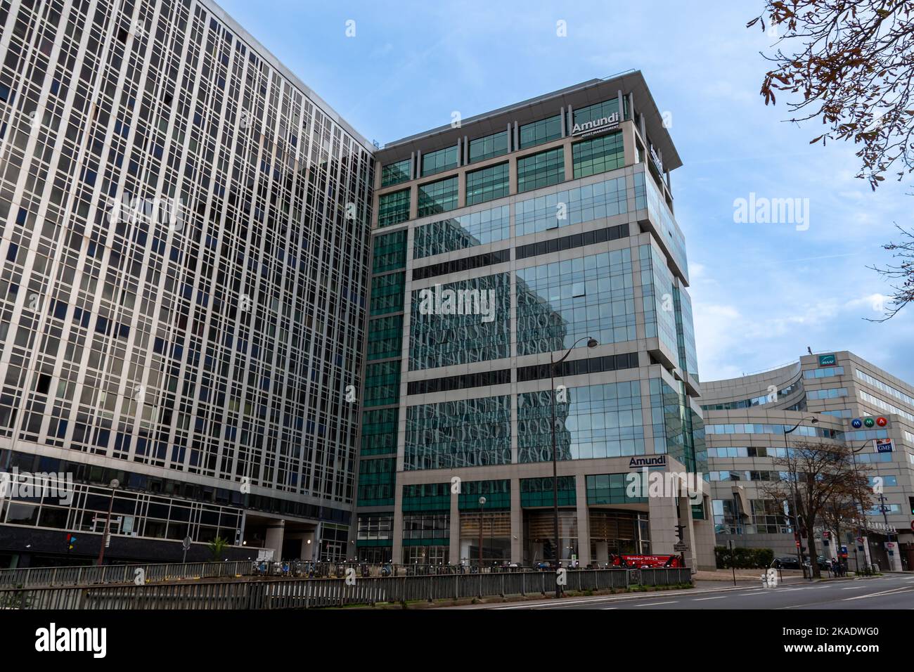 Vue extérieure du siège du groupe Amundi, société française de gestion d'actifs, Paris, France Banque D'Images