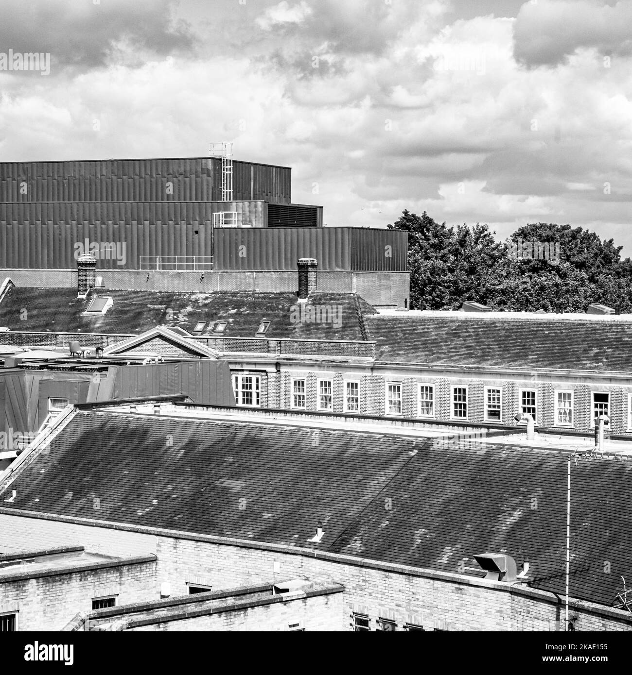 Toits du centre ville Banque d'images noir et blanc - Alamy