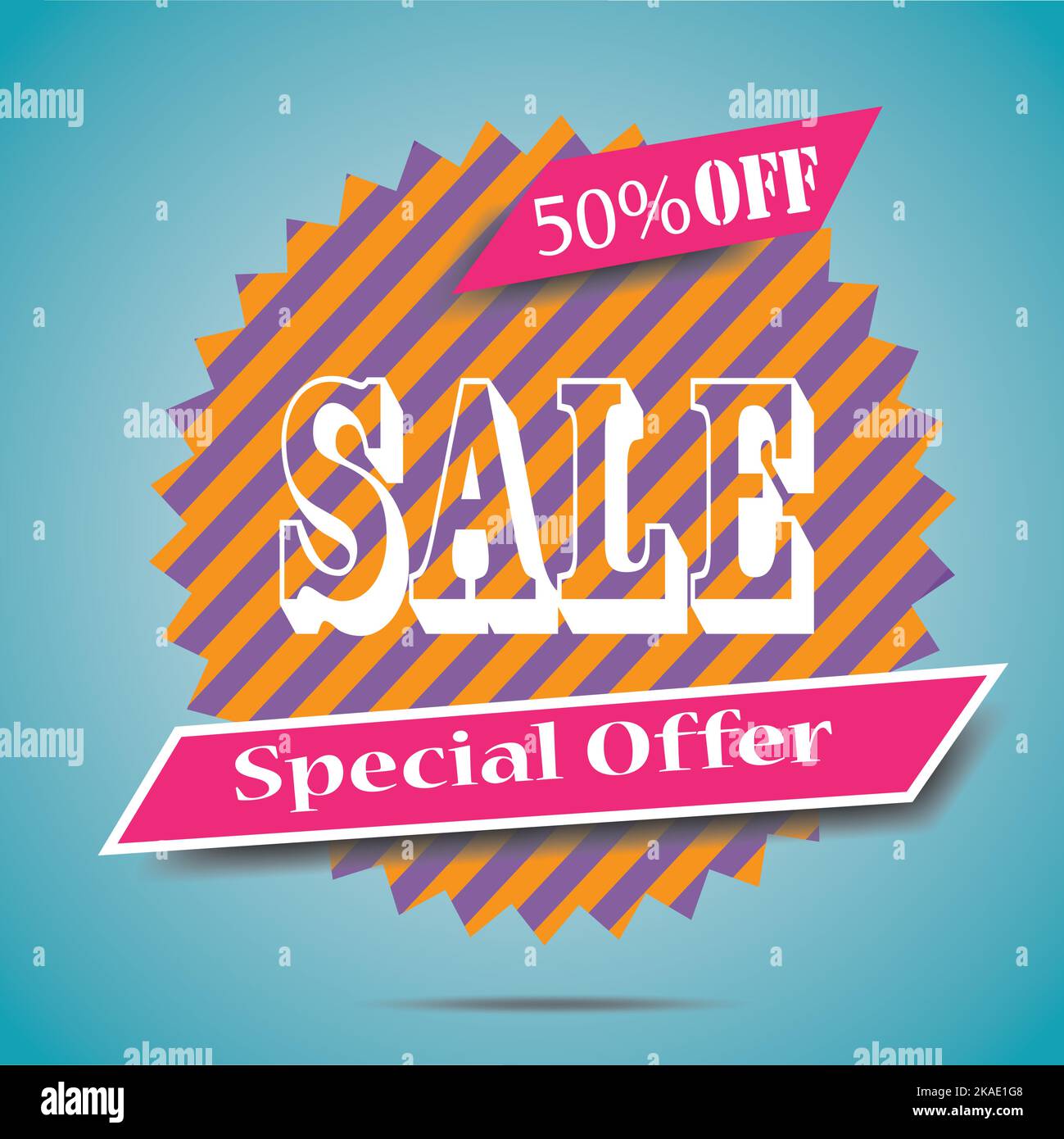 Grand solde pour liquidation à 50 de rabais c'est une affiche de vente d'offre chaude un fond coloré. Wow affiche de vente d'offre spéciale ou modèle de circulaire pour votre marketing Illustration de Vecteur