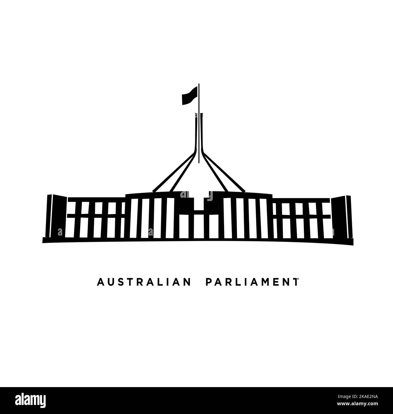 Icône du Parlement australien. Vecteur du symbole du Parlement australien sur fond blanc. Illustration de Vecteur