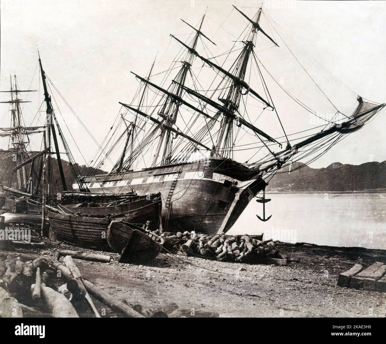 Barque américaine 'Jane Tudor', Conway Bay ca. 1855 par David Johnson Banque D'Images