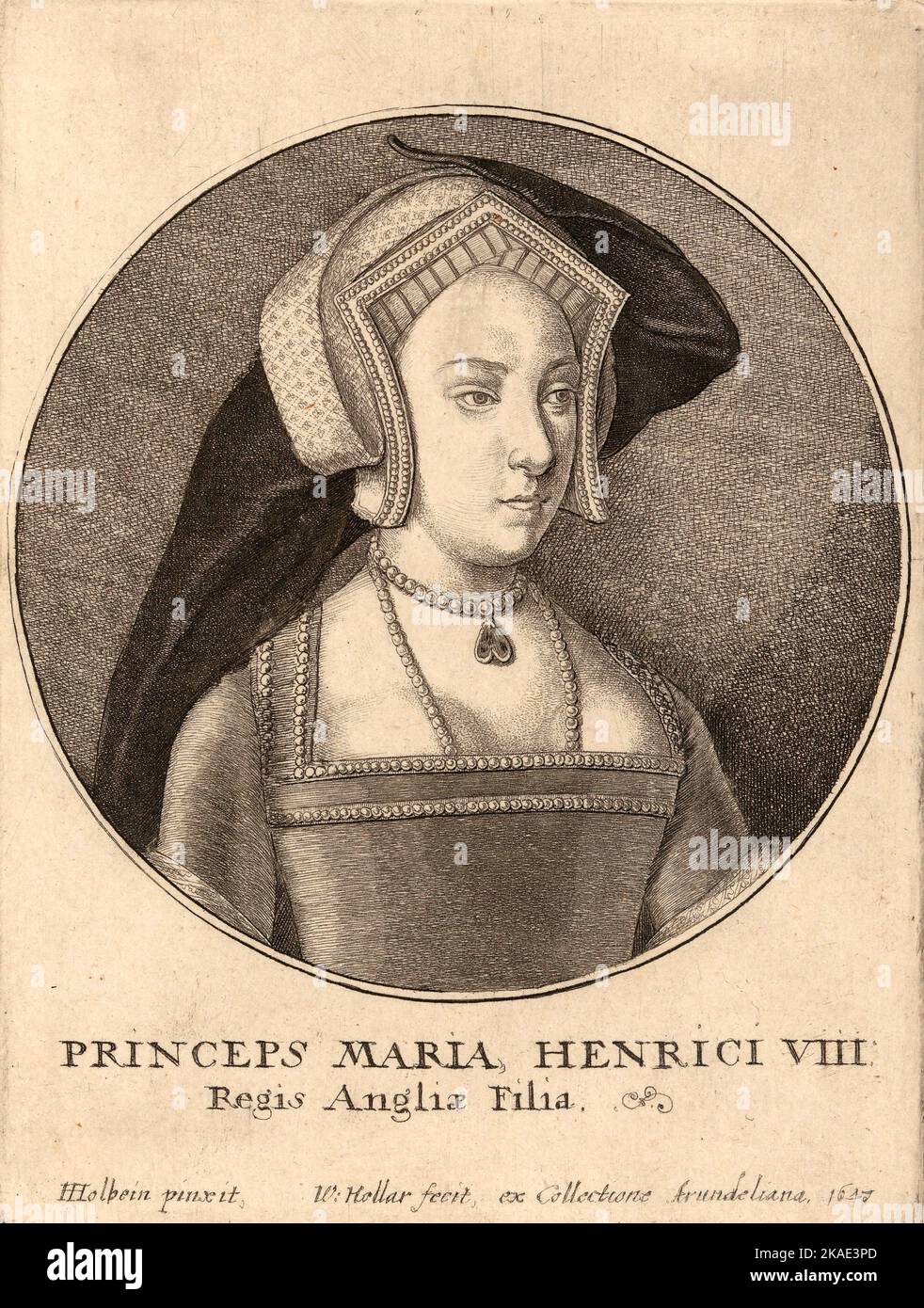 Princeps Maria Henrici VIII Regis Angliæ filia 1647 Banque D'Images