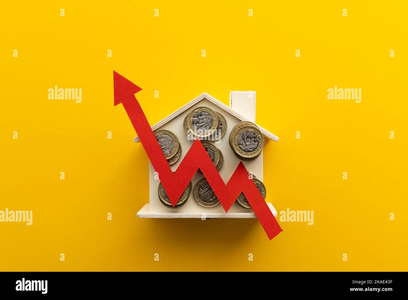 Marché du logement au royaume-Uni, augmentation des taux d'intérêt et notion d'inflation Banque D'Images