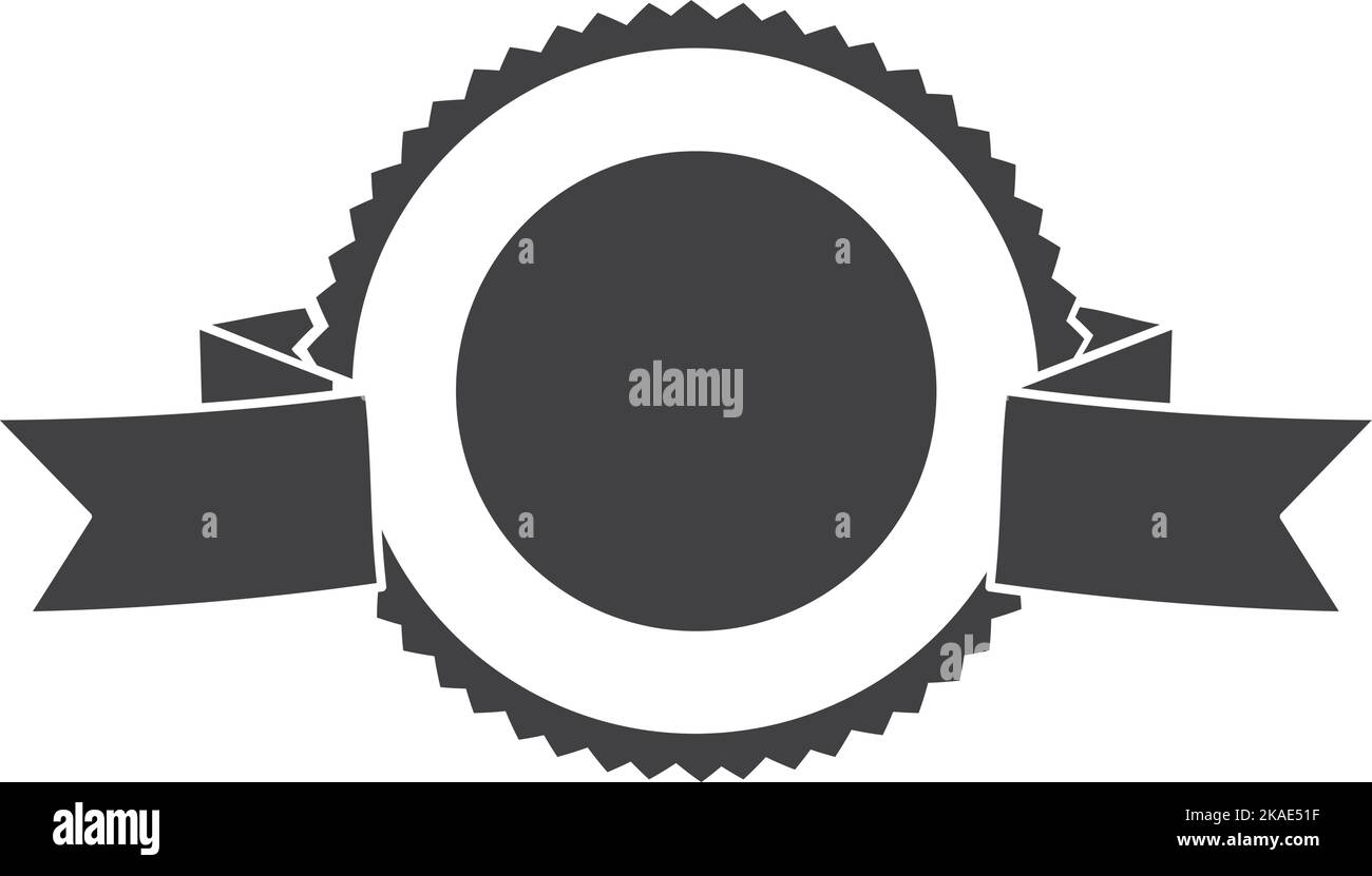 Modèle d'emblème rond noir. Élément décoratif pour badge haut de gamme Illustration de Vecteur