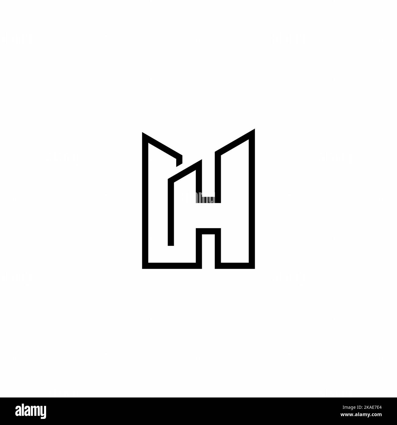 Logo H et conception du bâtiment Illustration de Vecteur