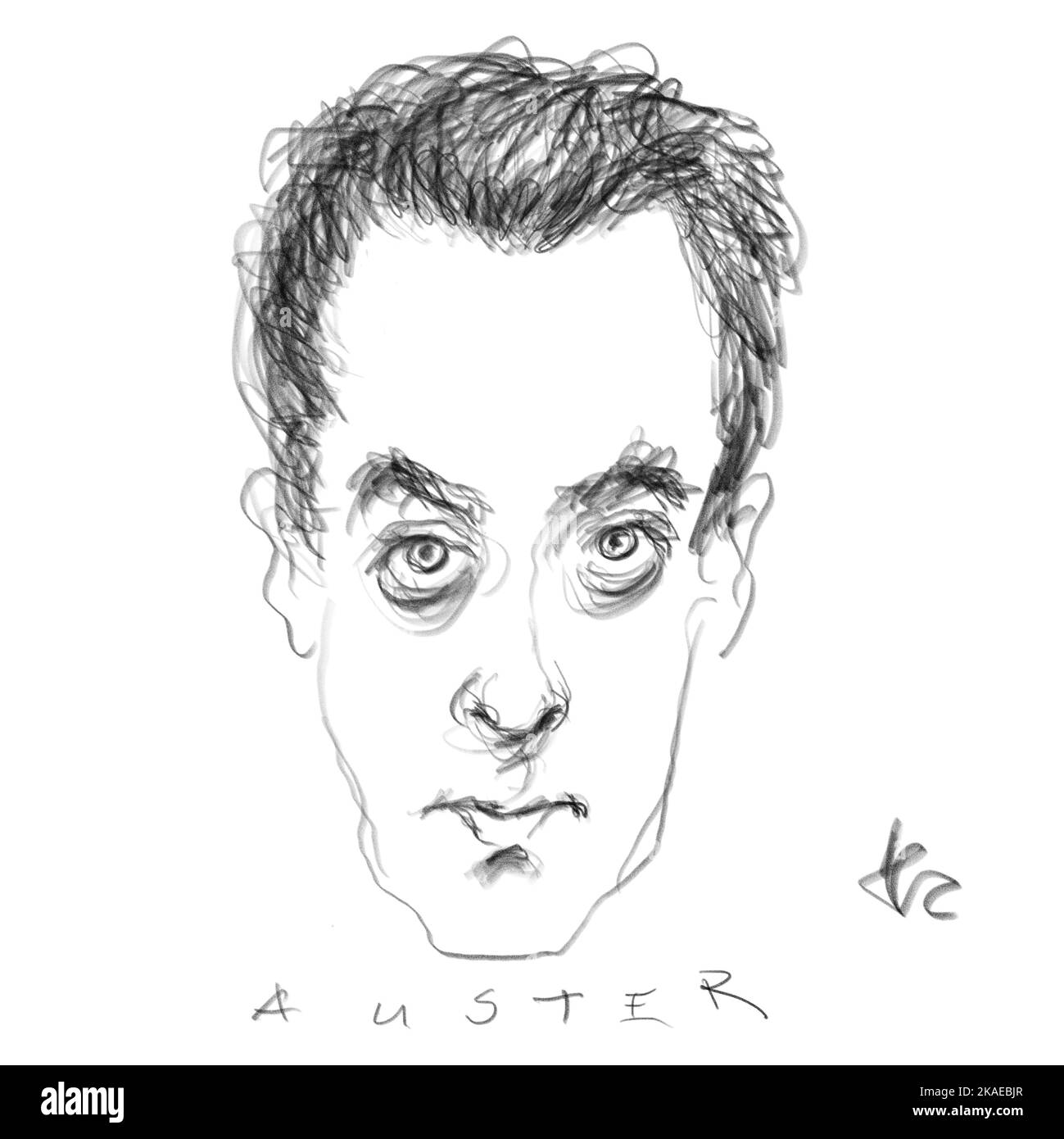 Portrait de Paul Auster Banque D'Images