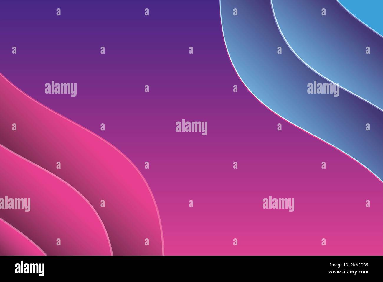 Lignes courbes numériques en bleu et rose sur papier peint numérique. Banque D'Images
