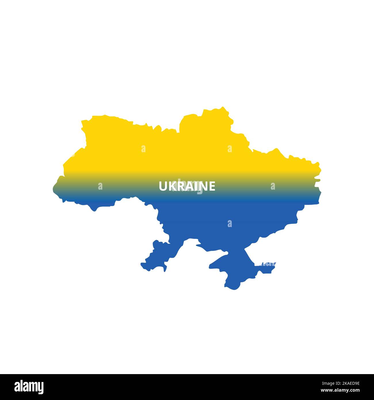 Une carte vectorielle de l'Ukraine colorée par les couleurs des drapeaux sur fond blanc Illustration de Vecteur