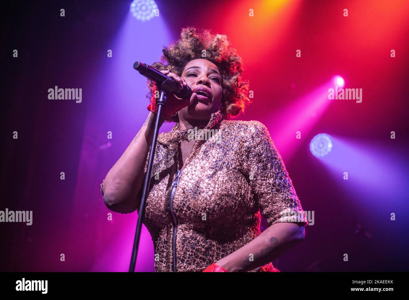 Macy Gray se exécutant à Sala Apolo, Barcelone, 15 octobre 2022. Photographe: ALE Espaliat Banque D'Images