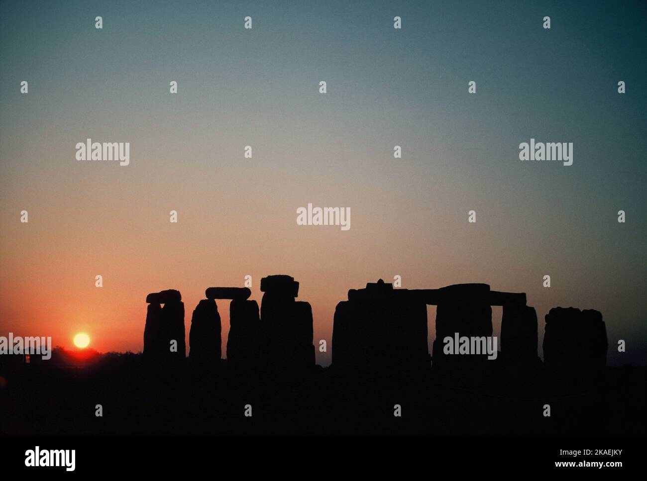 Royaume-Uni. Angleterre. Wiltshire. Stonehenge. Coucher de soleil. Banque D'Images