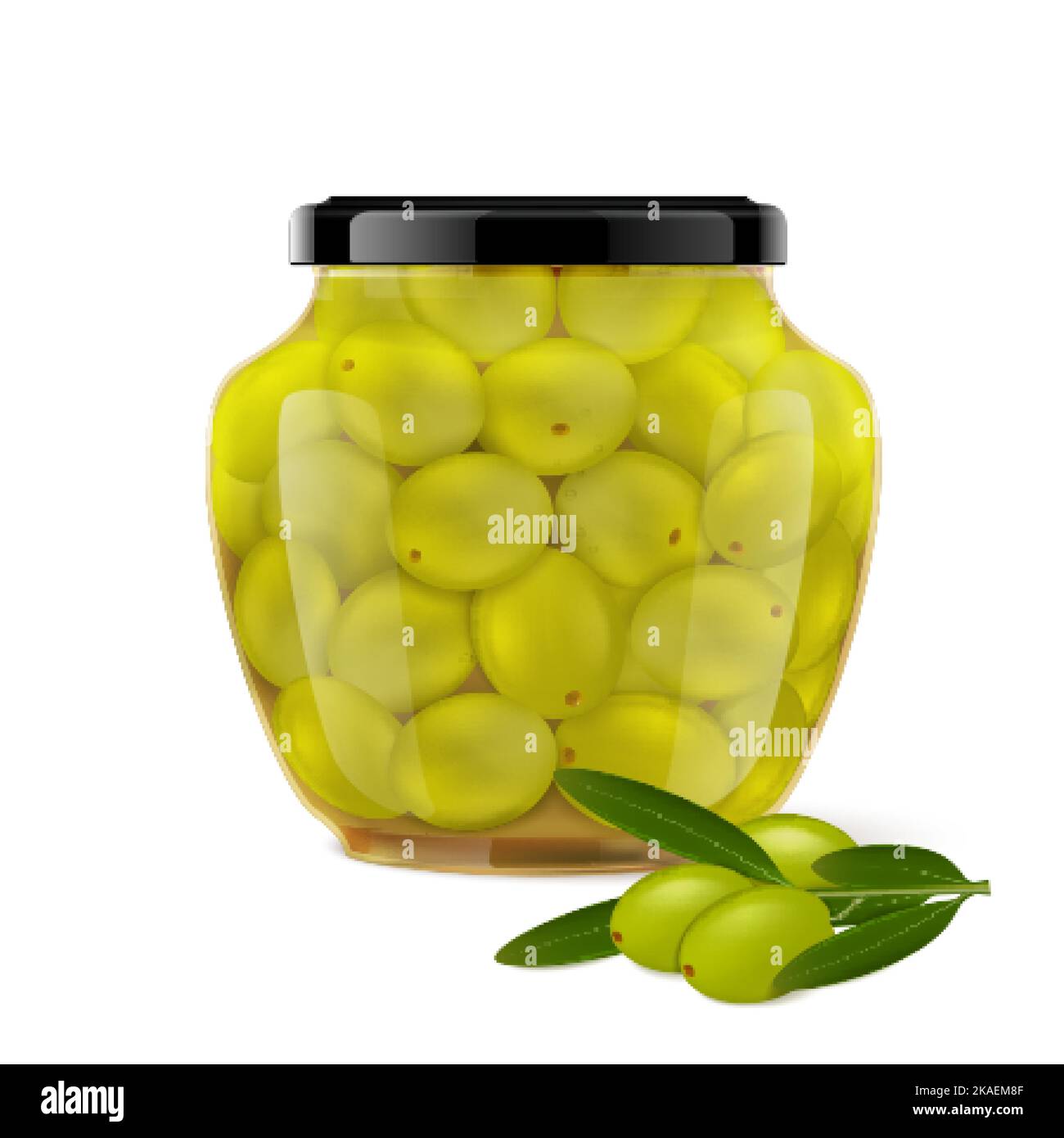 Green olives in jar Banque de photographies et d'images à haute résolution  - Alamy