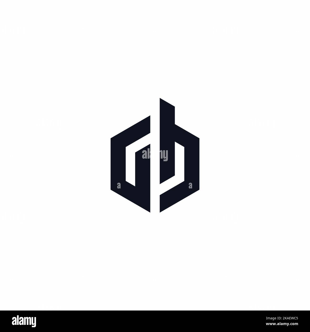 Logo GB et décoration simple et élégante Illustration de Vecteur