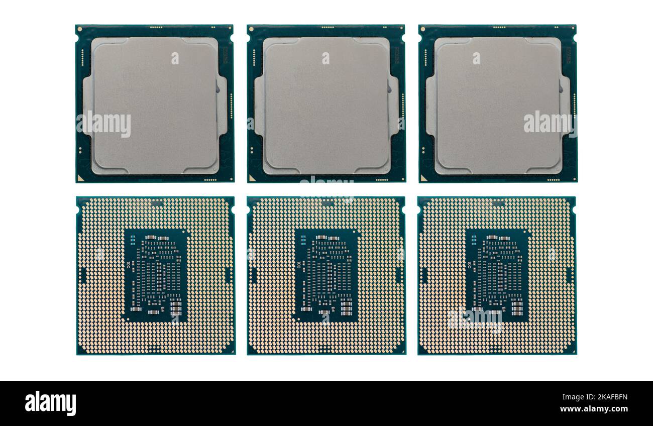 6 puces à semi-conducteurs Banque D'Images