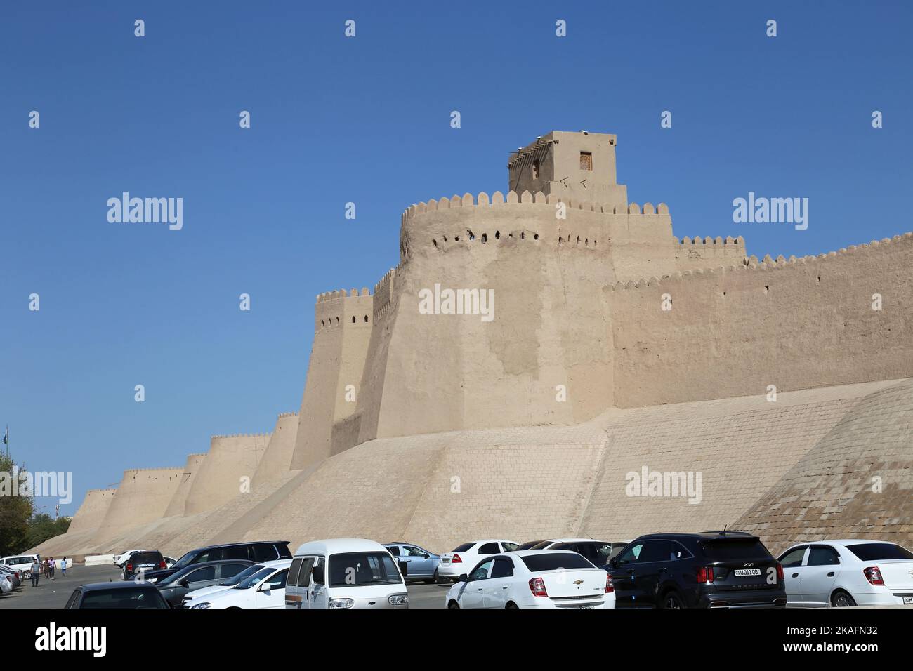 Bastion AK Sheikh Bobo, murs de la forteresse intérieure, Ichan Kala, Khiva, province de Khorezm, Ouzbékistan, Asie centrale Banque D'Images