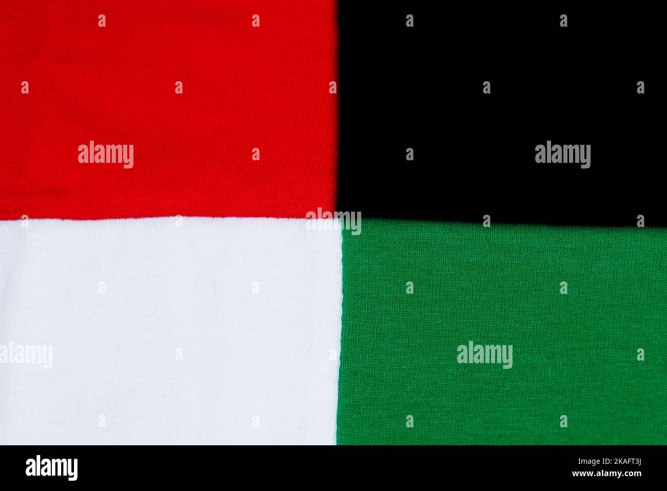 emirats arabes unis (eau) national drapeau jour lettre concept en fond blanc Banque D'Images