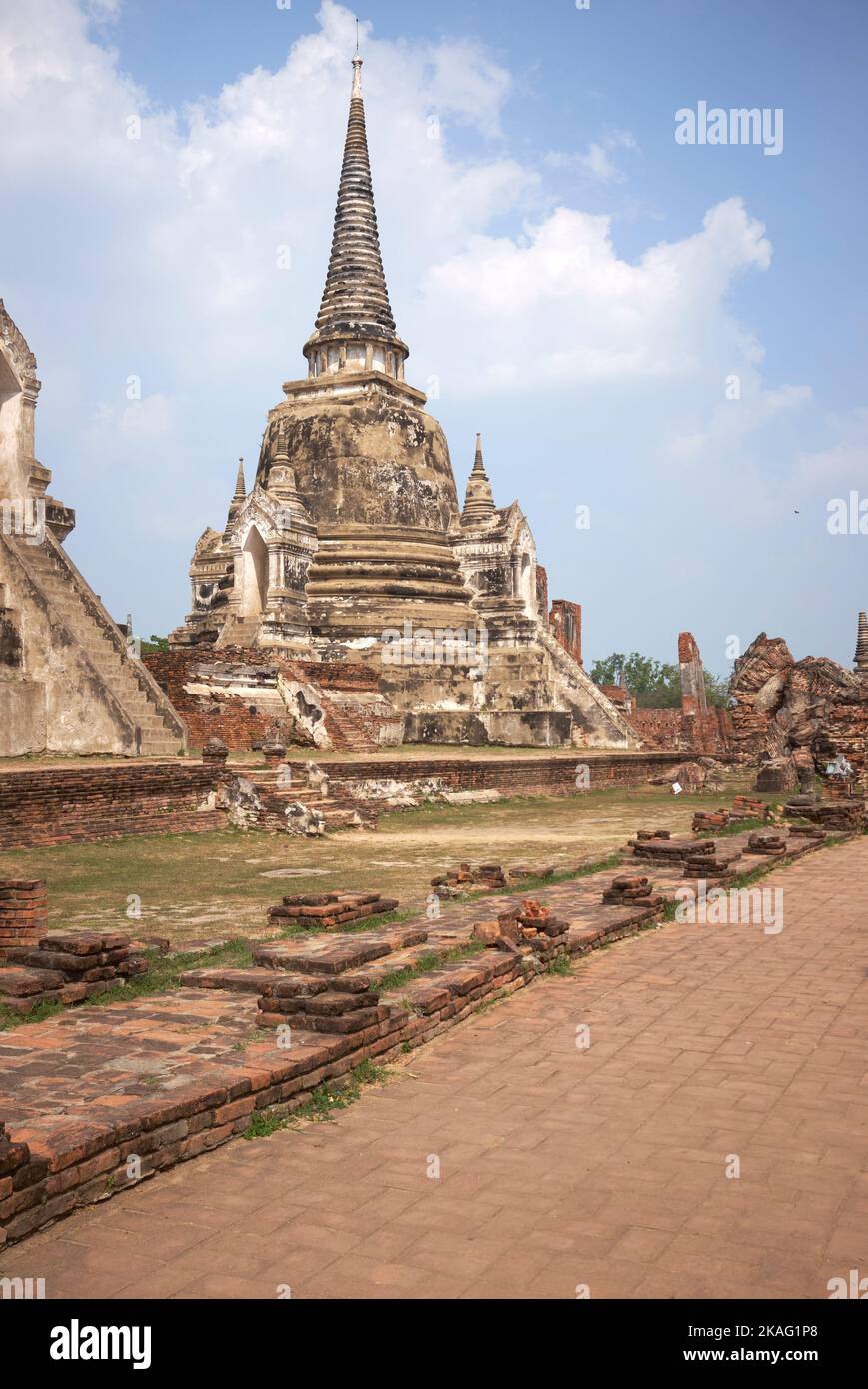 Wat Mahathat dans le parc historique Ayutthaya Ayutthaya Thaïlande Banque D'Images