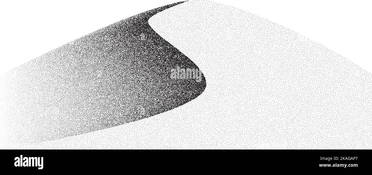 Désert de dunes de grain. Paysage oriental et arrière-plan du terrain. Colline de sable avec style de travail à pois. Illustration de dégradé texturé. Illustration de Vecteur