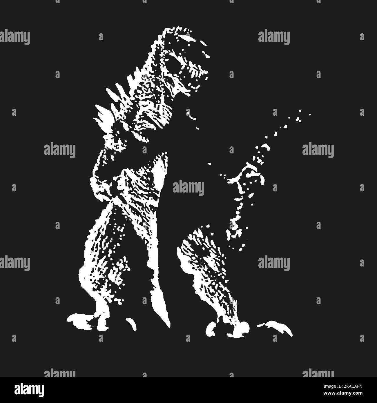 T-shirt Gamera Vs Godzilla - Dessin Monstre Géant - Gildan - Coton - Neuf - USA
