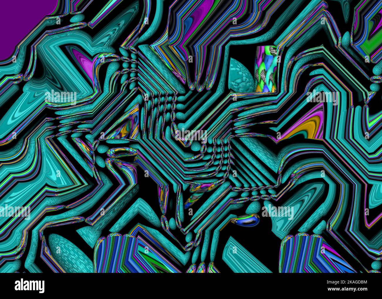 Motifs colorés fractal.fractale psychédélique, texture des traits de pinceau peinture colorée des lignes.pour les motifs textiles.résumé fond couleur grunge Banque D'Images