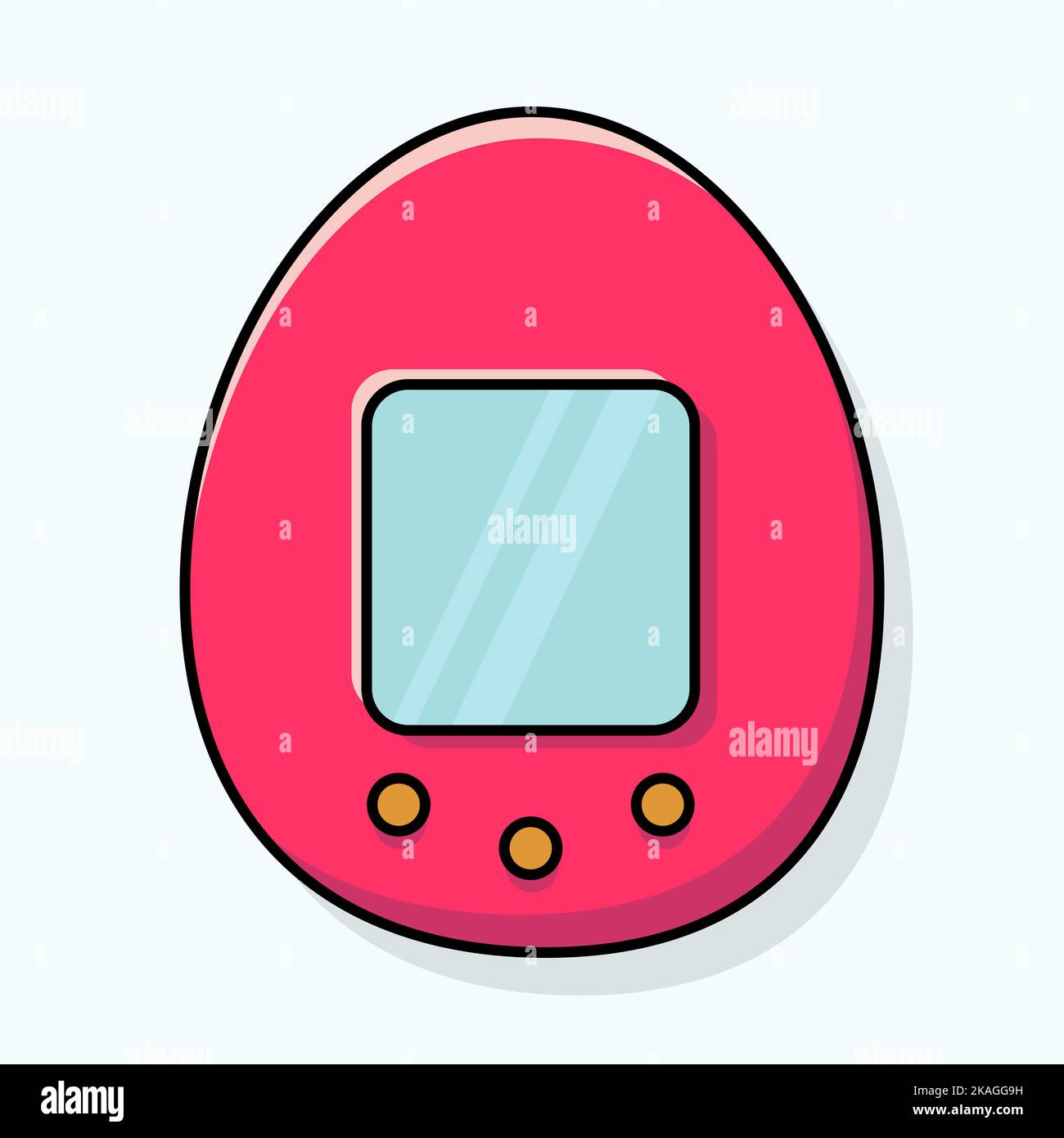 Image d'un tamagotchi rouge. Illustration vectorielle Illustration de Vecteur