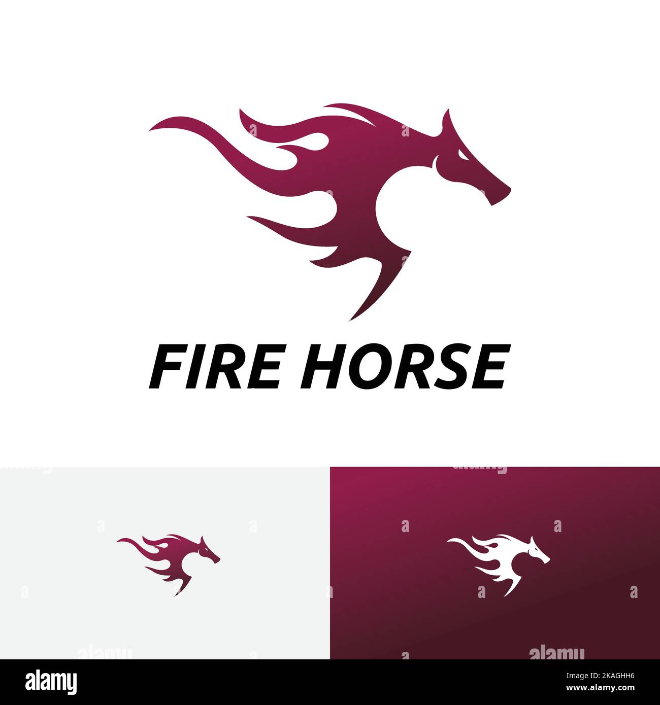 Fire Horse Hot Fire Wildlife Sport logo animal Illustration de Vecteur