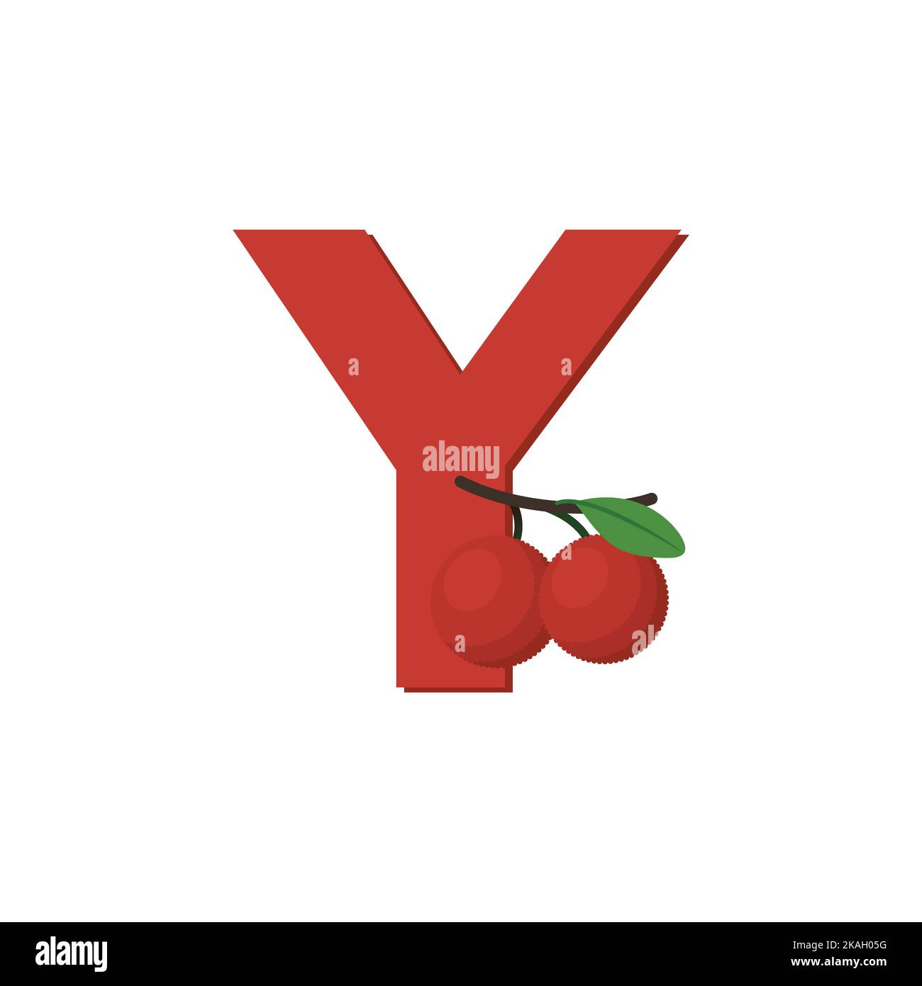 Alphabet fruits Yangmei, clip Art Vector, Illustration pour les enfants, lettre y Illustration de Vecteur