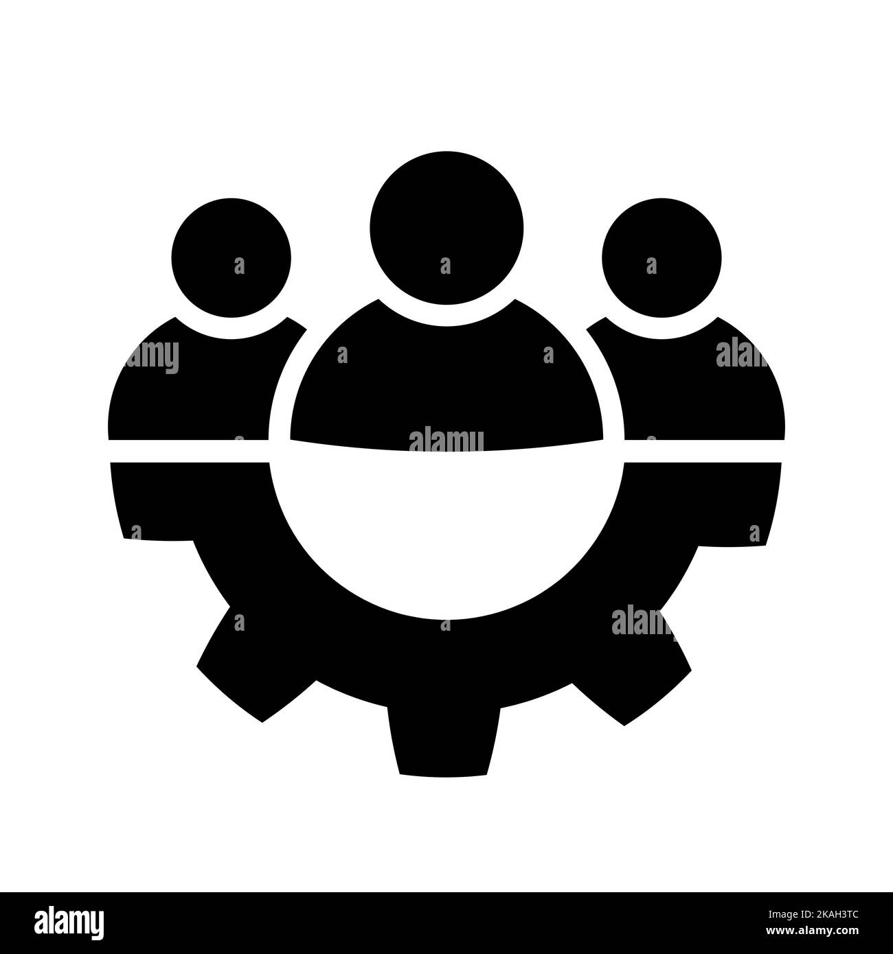 Icône leadership en forme de symbole travail d'équipe à plat Illustration de Vecteur