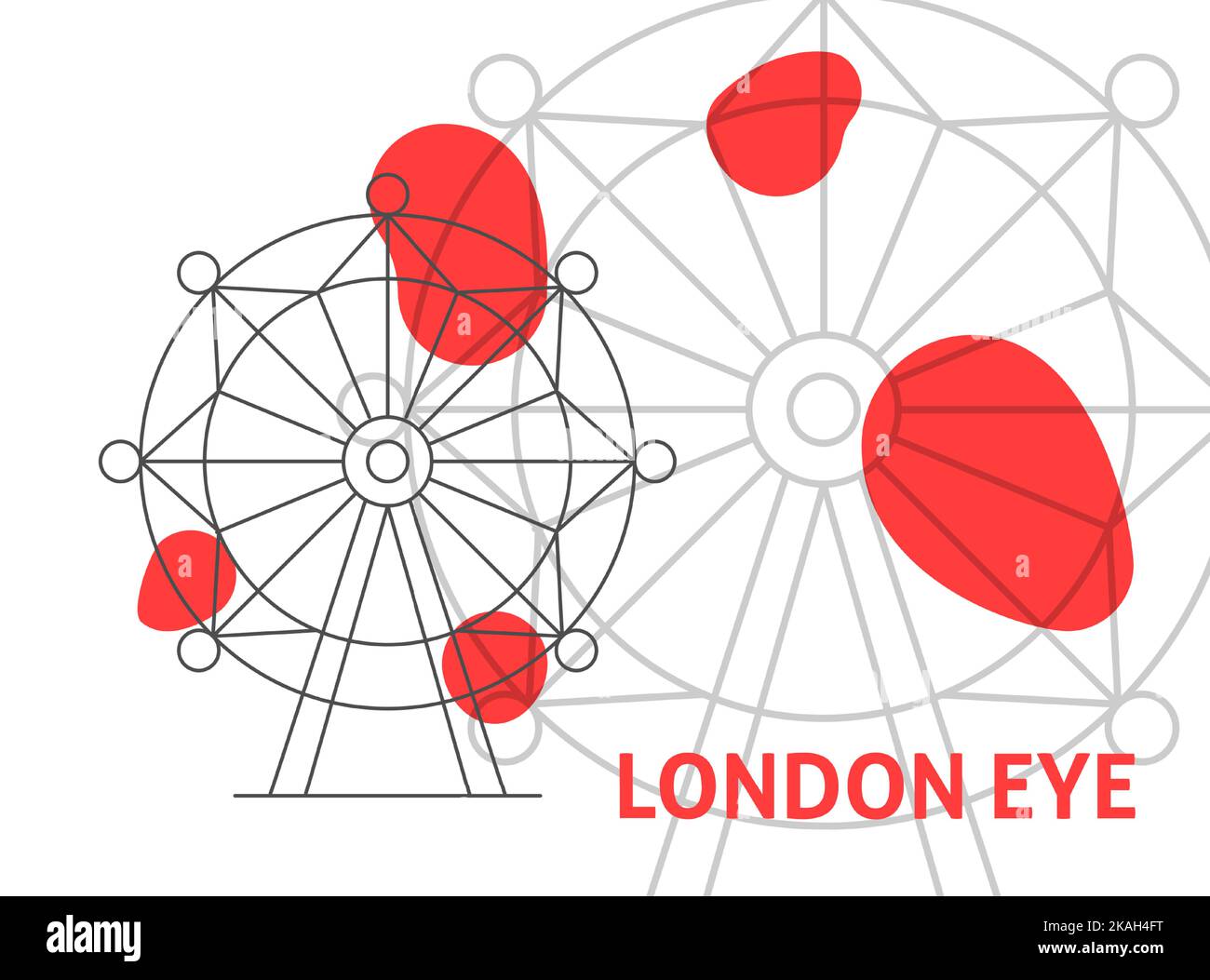 Bannière London Eye Line Illustration de Vecteur