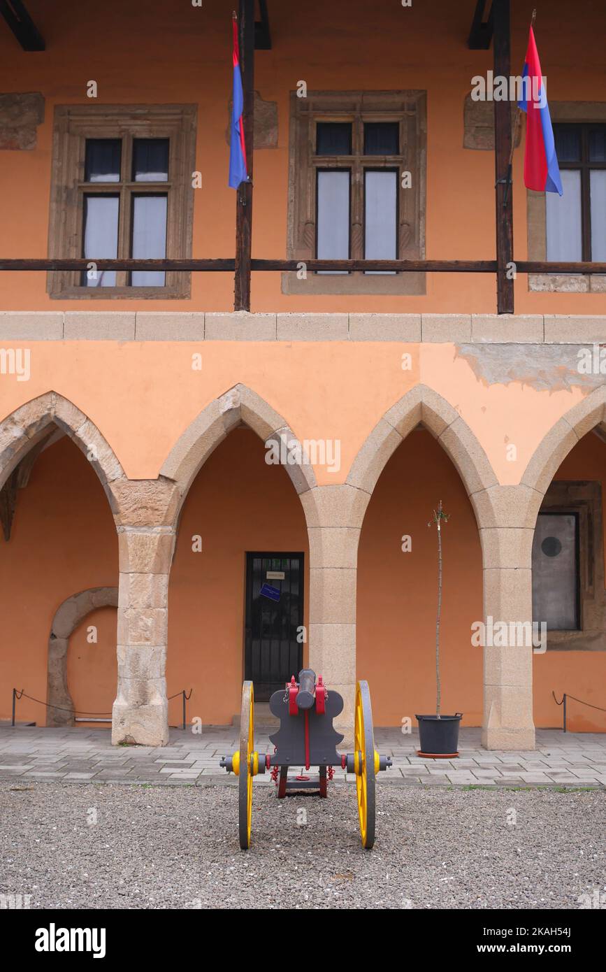 Musée du château d'Istvan Dobo, Dobo Istvan Varmuzeum, installé dans l'ancien palais des évêques, Château d'Eger, Eger, Hongrie Banque D'Images