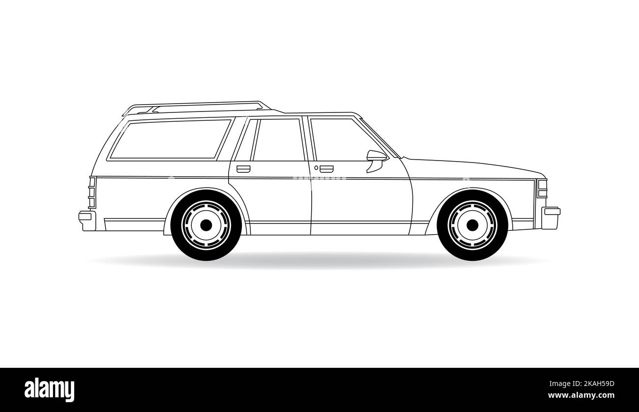 Une voiture familiale américaine typique Illustration de Vecteur