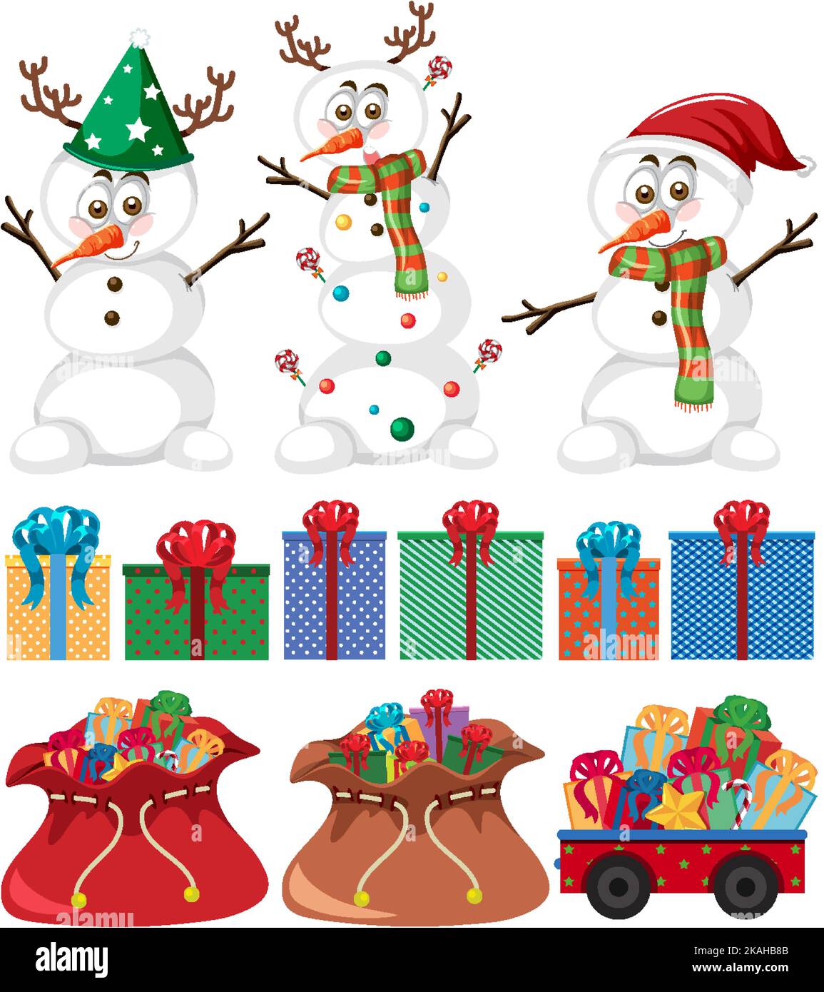 Décorations de Noël ensemble isolé illustration Illustration de Vecteur