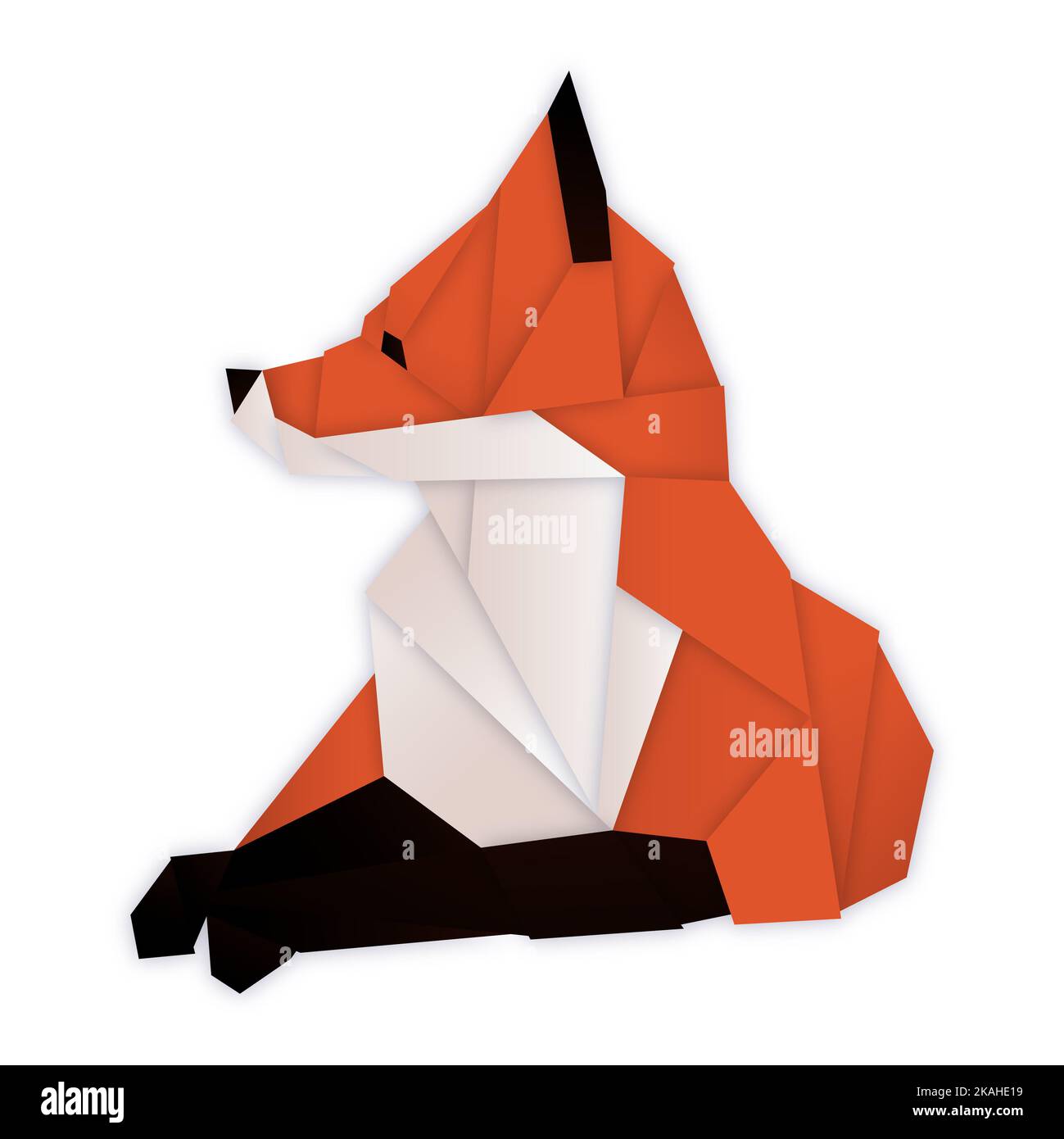 Fox repose couché. Illustration polygonale abstraite géométrique. Origami  animal sauvage. Clipart moderne et élégant pour la conception de produits  de marque. Isolé Photo Stock - Alamy