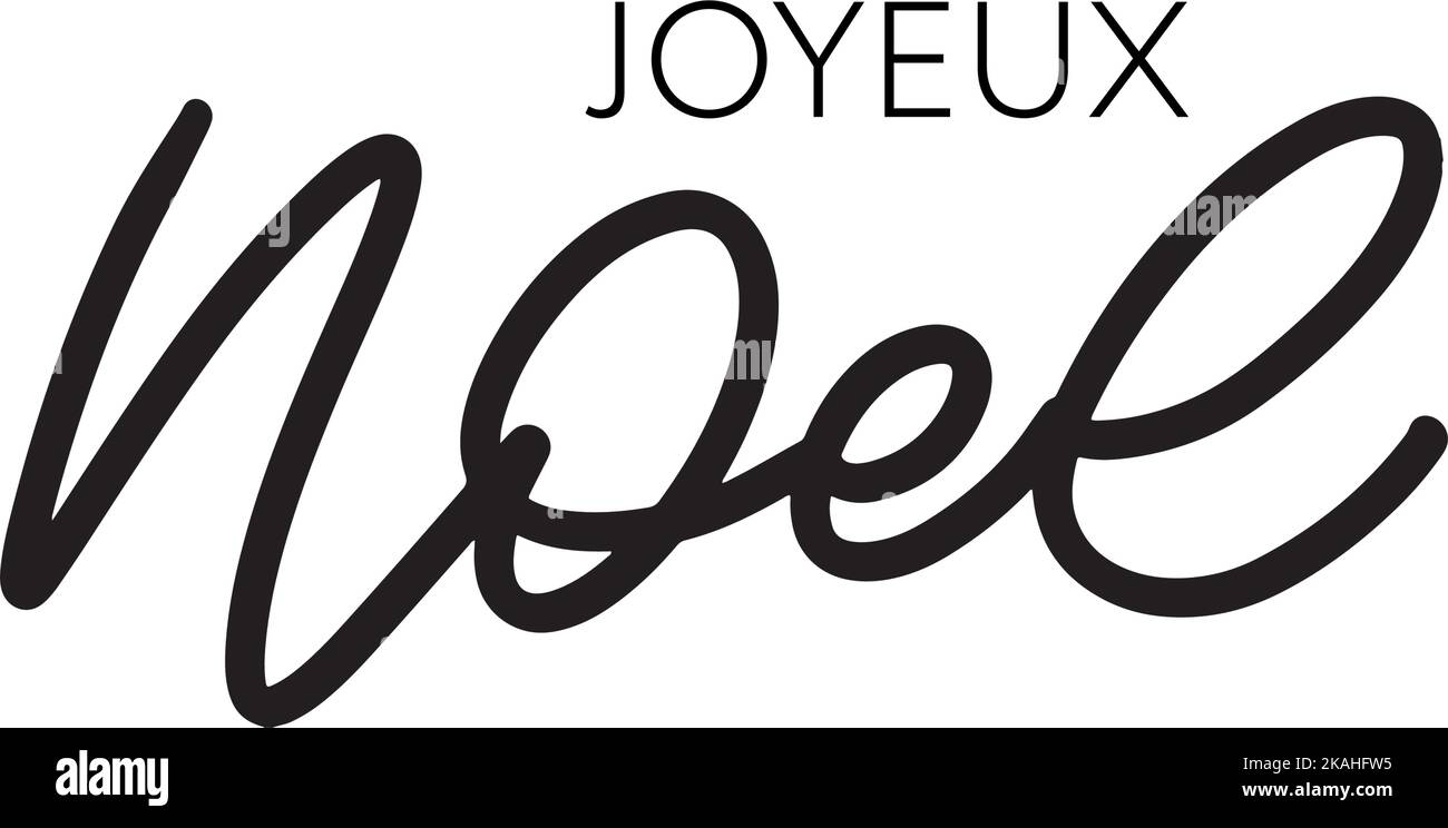 Joyeux Noël en français. Joyeux Noël moderne pinceau vecteur calligraphie. Phrase calligraphique dessinée à la main isolée sur fond blanc. Typograp Illustration de Vecteur