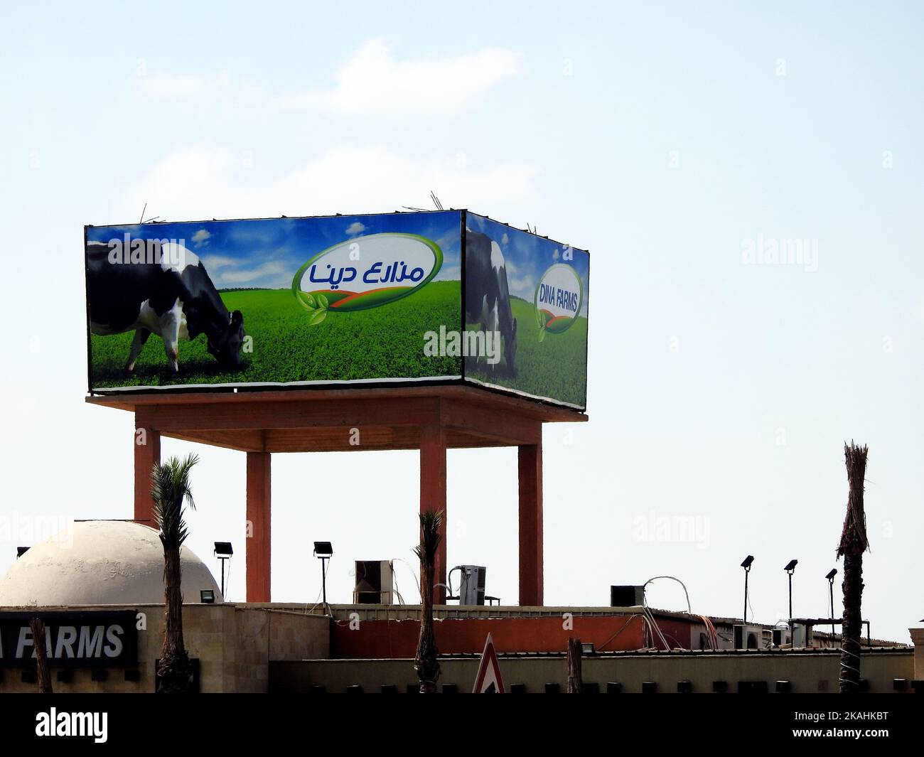 Le Caire, Egypte, 9 septembre 2022: Dina fermes au Caire Alexandrie route 80 KM fournissant des produits laitiers et des cultures de première qualité au marché égyptien, de F Banque D'Images