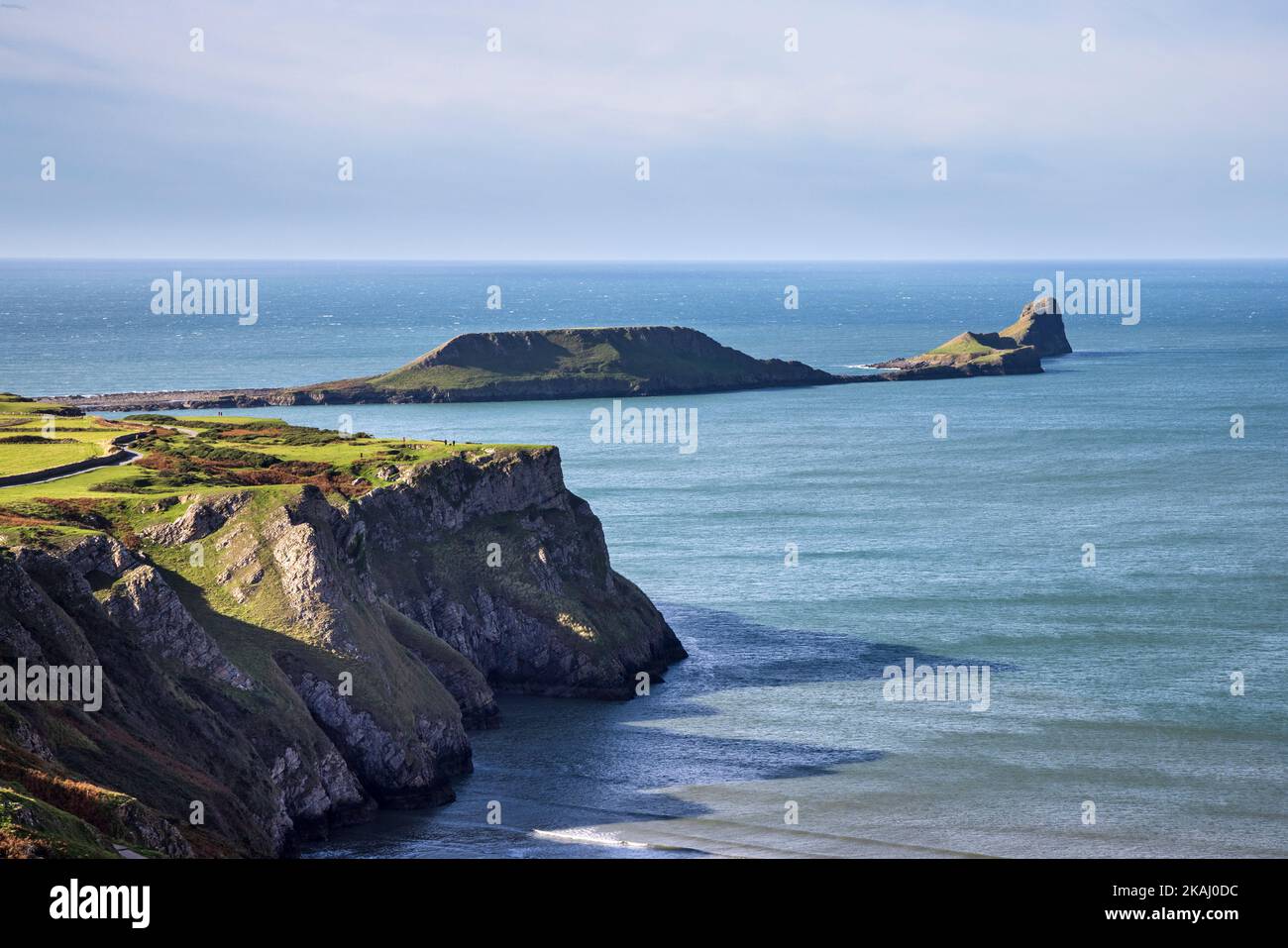 Worm's Head à Rhossili sur la péninsule de Gower, au pays de Galles Banque D'Images