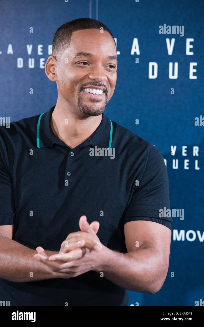 Will Smith à la présentation du film « COMMOTION cérébrale » à Madrid sur 27 janvier 2016 (photo de Gabriel Maseda/NurPhoto) Banque D'Images