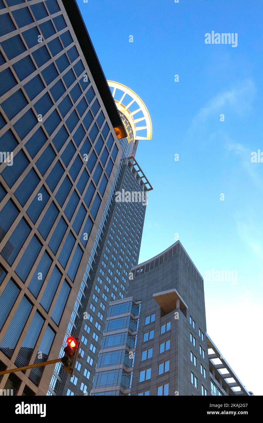 Vue depuis le bas de la ville de Francfort Banque D'Images