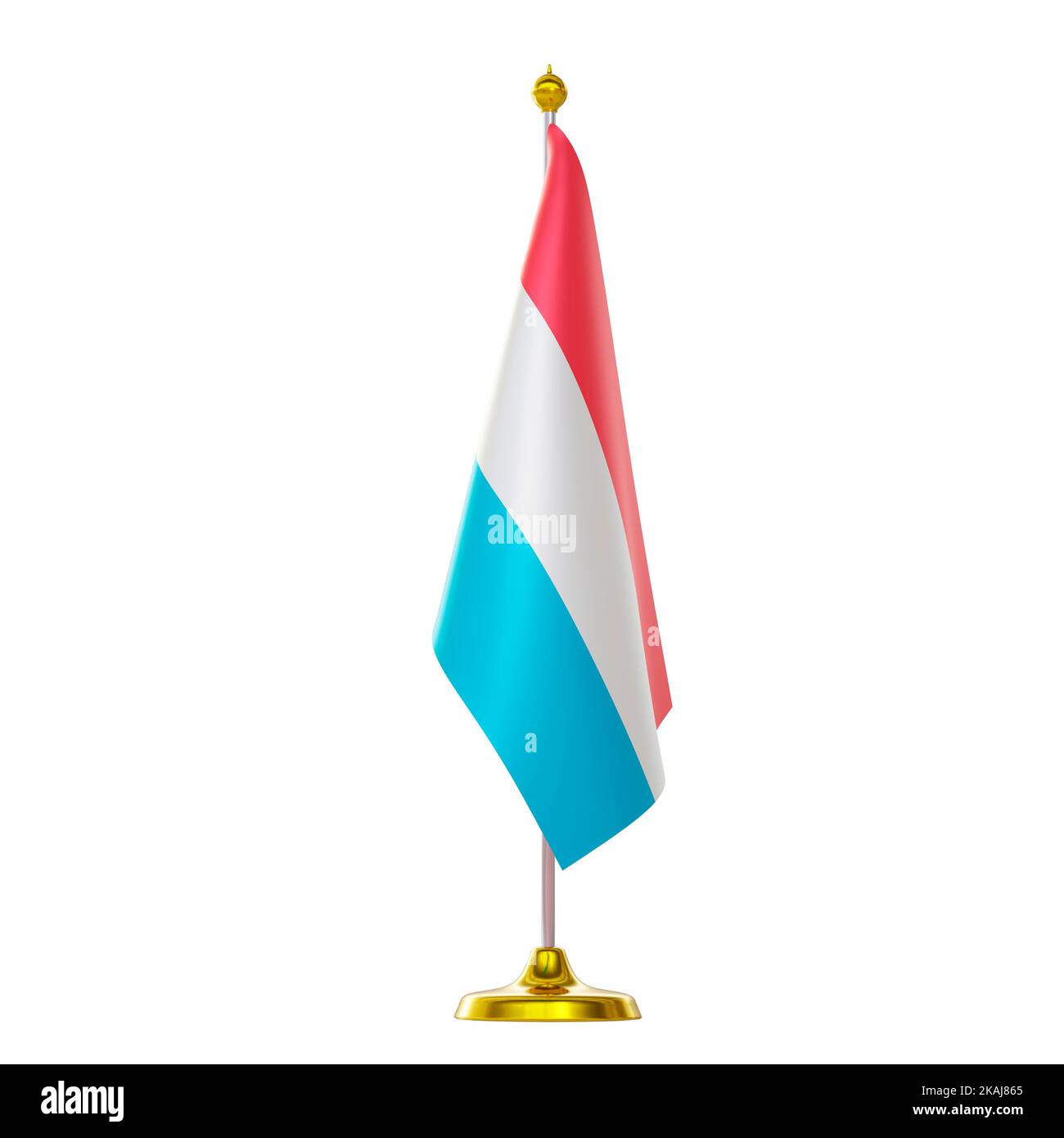 3D drapeau sur le pôle pour le sommet et la réunion politique des pays luxembourgeois. Banque D'Images