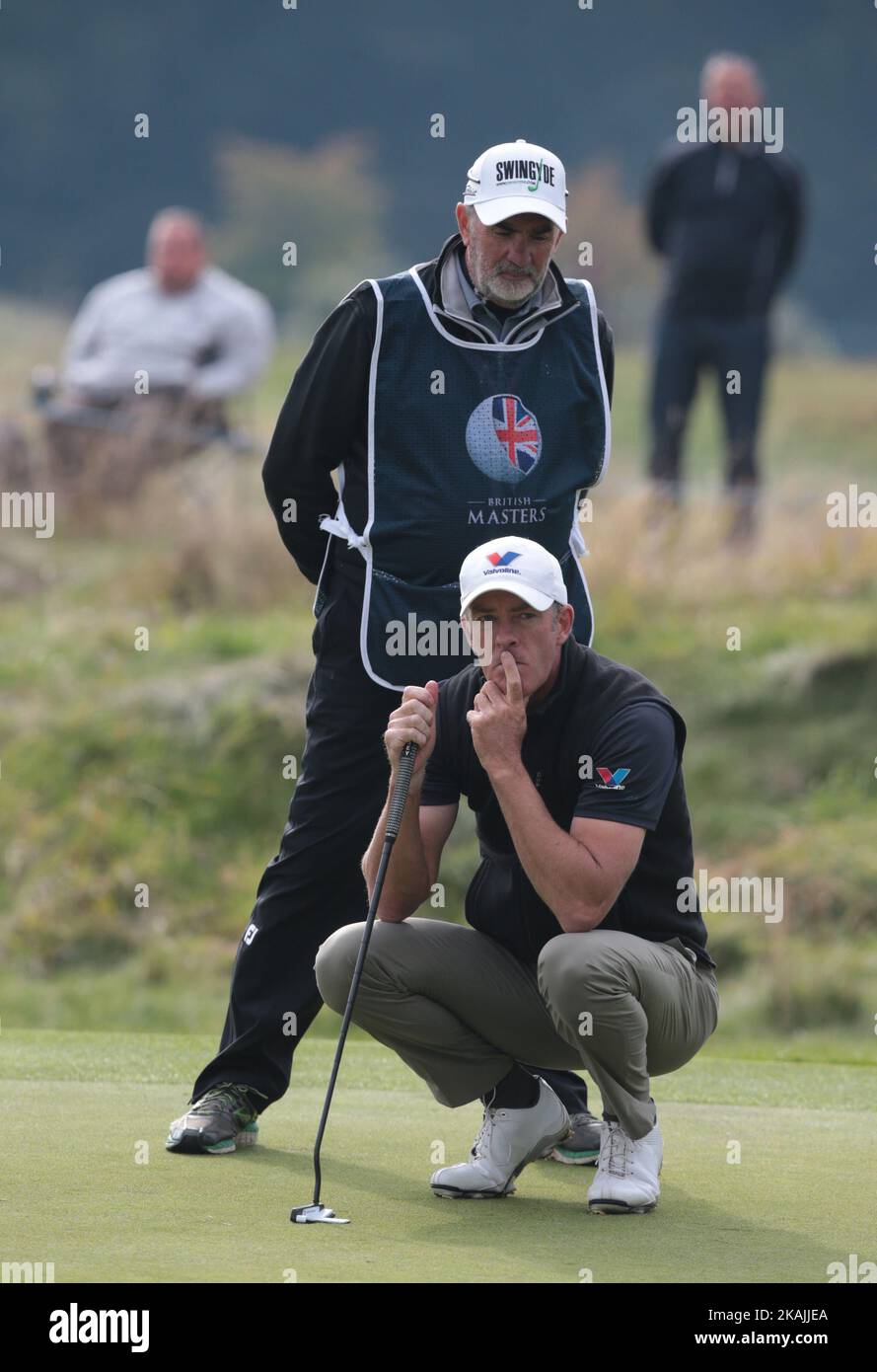 Richard Green (AUS) pendant le British Masters 2016 soutenu par SkySports deuxième tour au Grove Golf course sur 14 octobre 2016 à Watford, Angleterre. (Photo de Kieran Galvin/NurPhoto) *** Veuillez utiliser le crédit du champ de crédit *** Banque D'Images