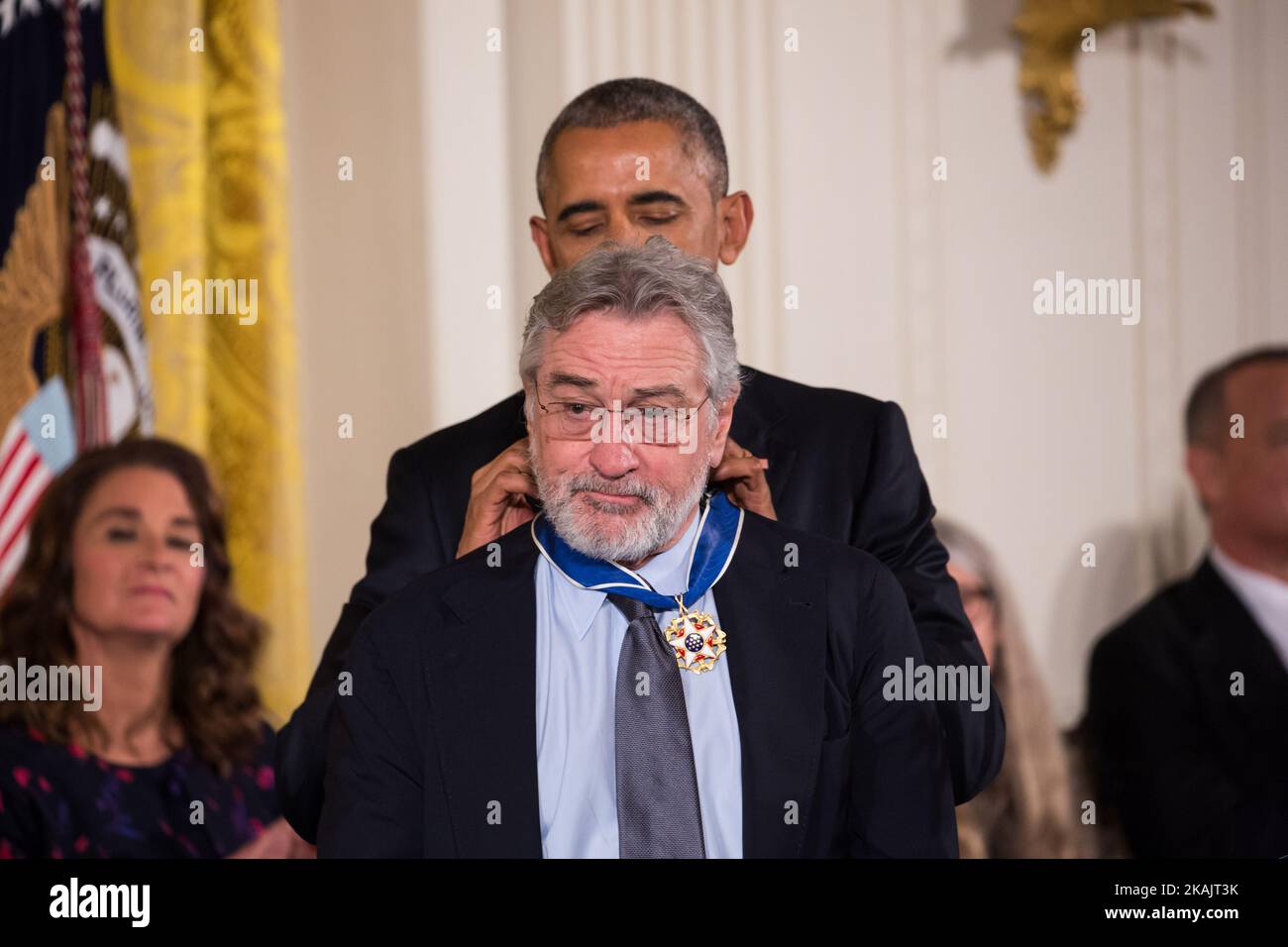 Le président Barack Obama a décerné la Médaille présidentielle de la liberté à l'acteur Robert de Niro. (Photo de Cheriss May/NurPhoto) *** Veuillez utiliser le crédit du champ de crédit *** Banque D'Images