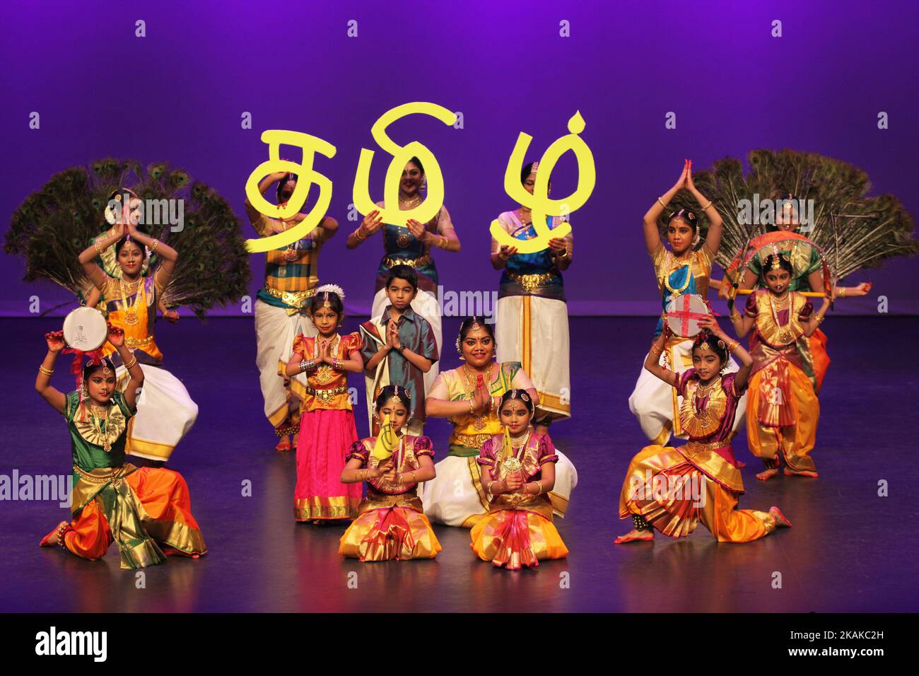 Des danseurs tamouls se produisent pendant le festival thaï de Pongal à Markham, Ontario, Canada, on 15 janvier 2017. Le festival de Thai Pongal est un festival d'action de grâce qui honore le Dieu du Soleil hindou (Lord Surya) pour une récolte réussie. (Photo de Creative Touch Imaging Ltd./NurPhoto) *** Veuillez utiliser le crédit du champ de crédit *** Banque D'Images