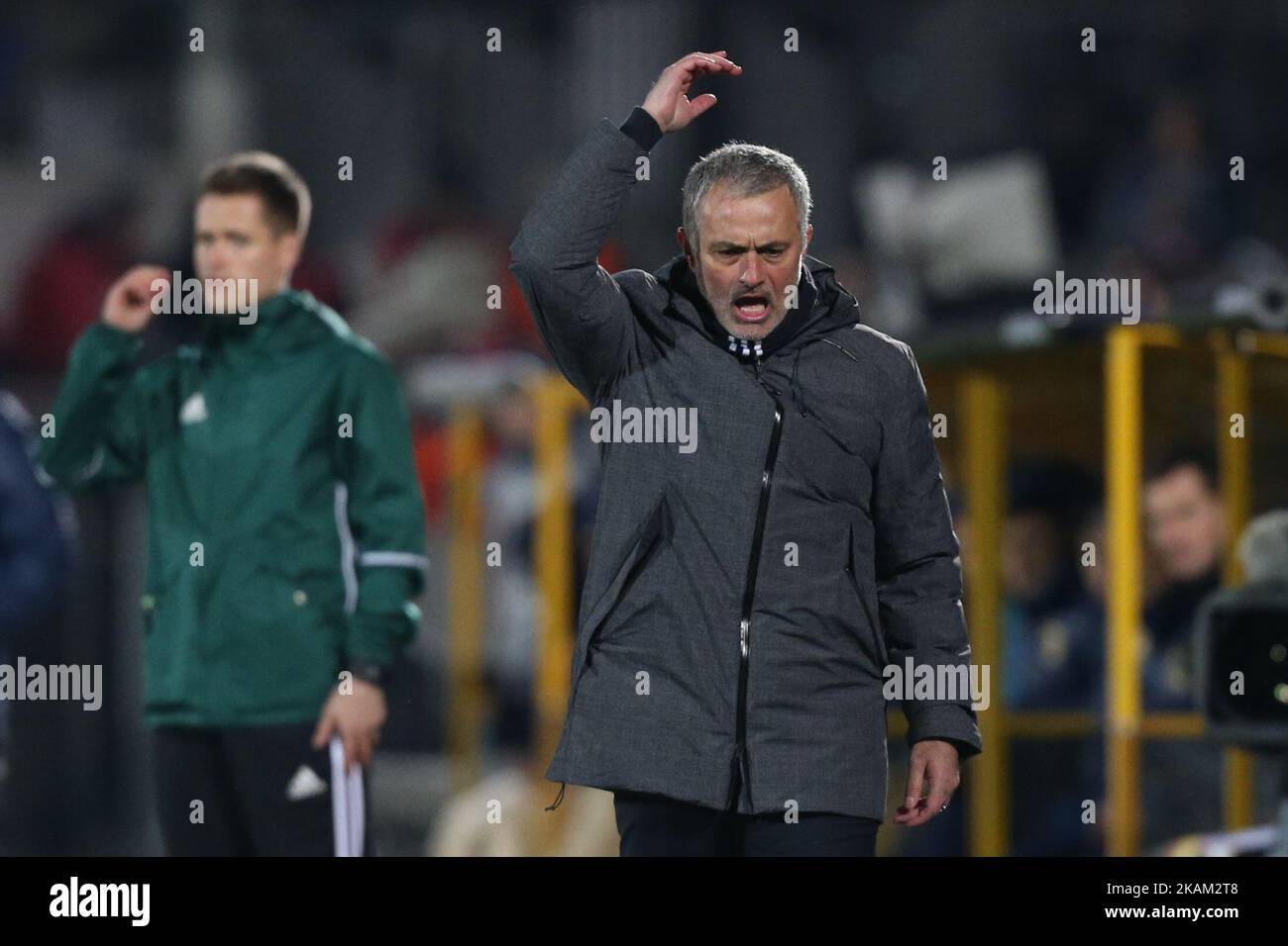 L'entraîneur en chef du FC Manchester a Uni José Mourinho lors de l'UEFA Europa League Round de 16, première étape entre le FC Manchester United et le FC Rostov, au stade Olimp 2 à Rostov-on-Don, en Russie, sur 9 mars 2017. (Photo par Igor Russak/NurPhoto) *** Veuillez utiliser le crédit du champ de crédit *** Banque D'Images