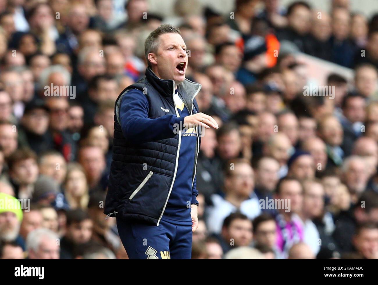 Neil Harris, directeur de Millwall, lors de l'Emirates FA Cup - Sixième partie entre Tottenham Hotspur et Millwall à White Hart Lane, Londres, Angleterre, le 12 mars 2017. (Photo de Kieran Galvin/NurPhoto) *** Veuillez utiliser le crédit du champ de crédit *** Banque D'Images