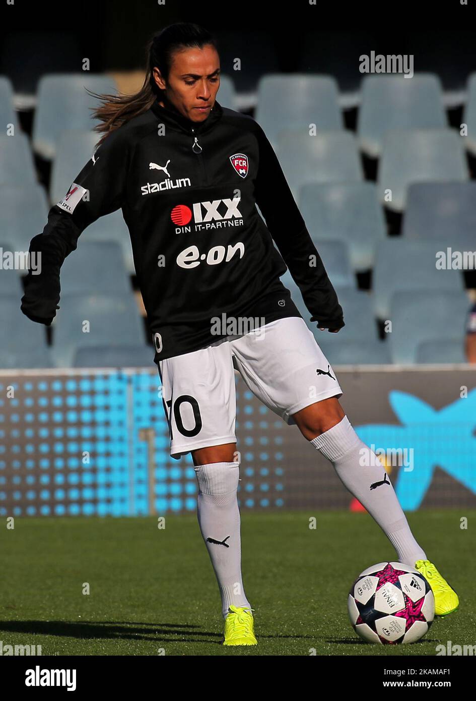 Marta Vieira da Silva lors du match entre le FC Barcelone et Rosengard, correspondant à la finale 1/4 de la Ligue des champions de l'UEFA pour les femmes, le 29 mars 2017. (Photo par Urbanandsport/NurPhoto) *** Veuillez utiliser le crédit du champ de crédit *** Banque D'Images