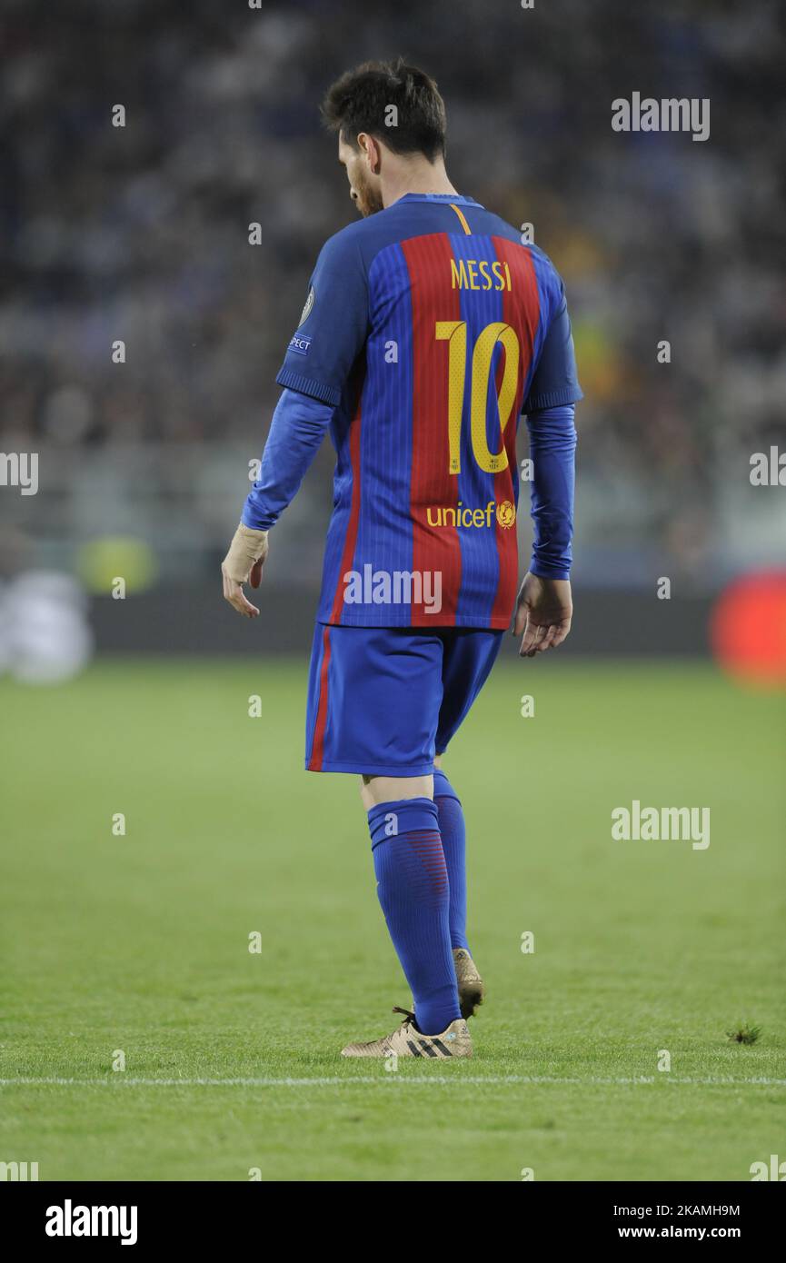 Lionel Messi du joueur de Barcelone lors du match de l'UEFA Champions League 2016-2017 entre le FC Juventus et le FC Barcelone au stade Juventus sur 14 mars 2017 à Turin, en Italie. (Photo d'Omar Bai/NurPhoto) (photo d'Omar Bai/NurPhoto) *** Veuillez utiliser le crédit du champ de crédit *** Banque D'Images