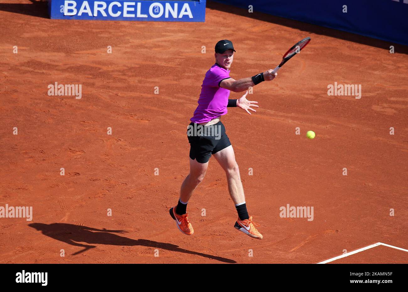 BARCELONE -avril 25- ESPAGNE: Kyle Edmund pendant le match contre Dominic Thiem, correspondant à l'Open de Barcelone Banc Sabadell, sur 25 avril 2017. Photo: Joan Valls/Urbanandsport/Condon Press -- (photo par Urbanandsport/NurPhoto) *** Veuillez utiliser le crédit du champ de crédit *** Banque D'Images