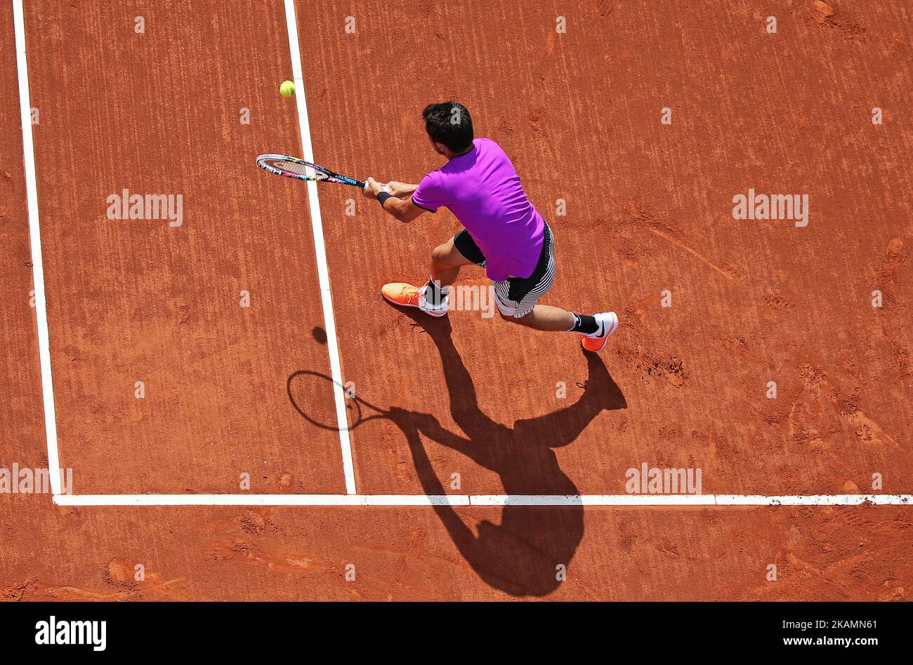 Bernard Tomic pendant le match contre Dustin Brown correspondant à l'Open de Barcelone Banc Sabadell, sur 25 avril 2017. (Photo par Urbanandsport/NurPhoto) *** Veuillez utiliser le crédit du champ de crédit *** Banque D'Images