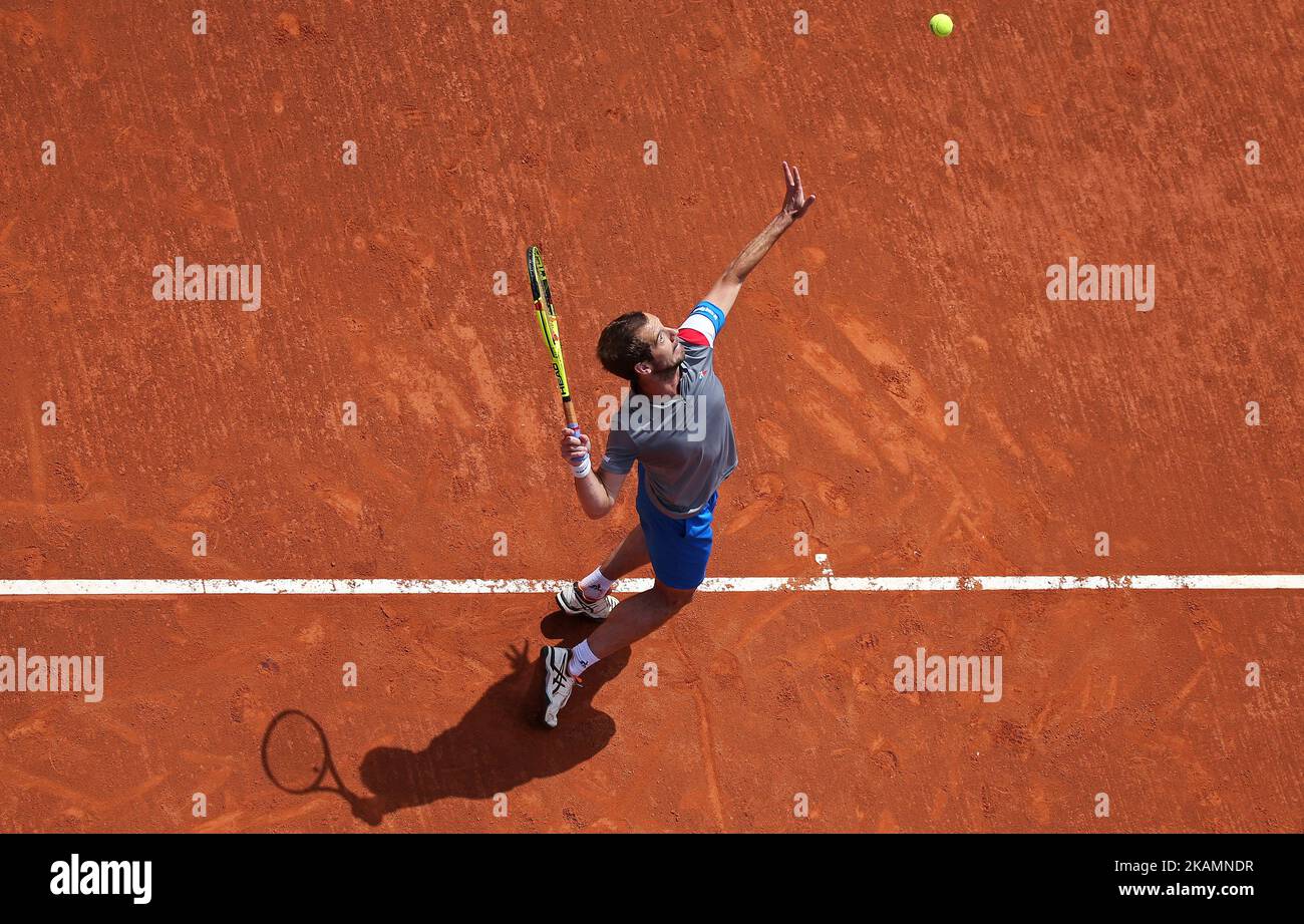 Richard Gasquet pendant le match contre Yuichi Sugita correspondant à l'Open de Barcelone Banc Sabadell, sur 25 avril 2017. (Photo par Urbanandsport/NurPhoto) *** Veuillez utiliser le crédit du champ de crédit *** Banque D'Images